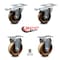 Service Caster 4 Inch High Temp Phenolic Swivel Top Plate Caster Lock Brakes 2 Rigid SCC, 2PK SCC-TTL20S414-PHRHT-2-R-2 - alternate 3